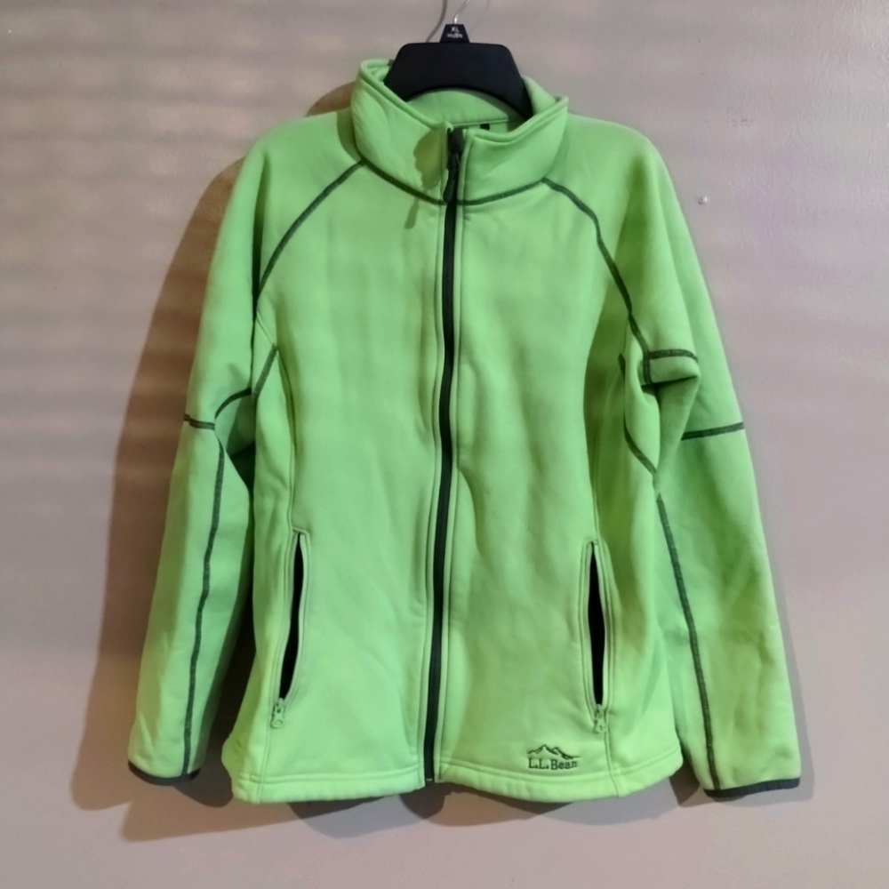 ll bean light‎ weight jacket child size XL green zip up pre owned